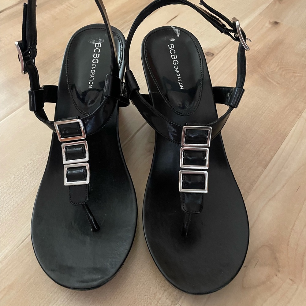 BCBGeneration Wedge Thong Sandals